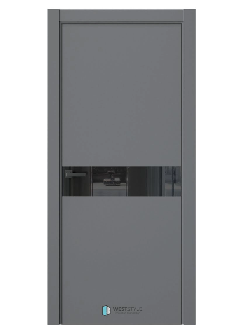 Межкомнатная дверь WestStyle Industrial IN1 ДО Lacobel Черное Альпийская ночь