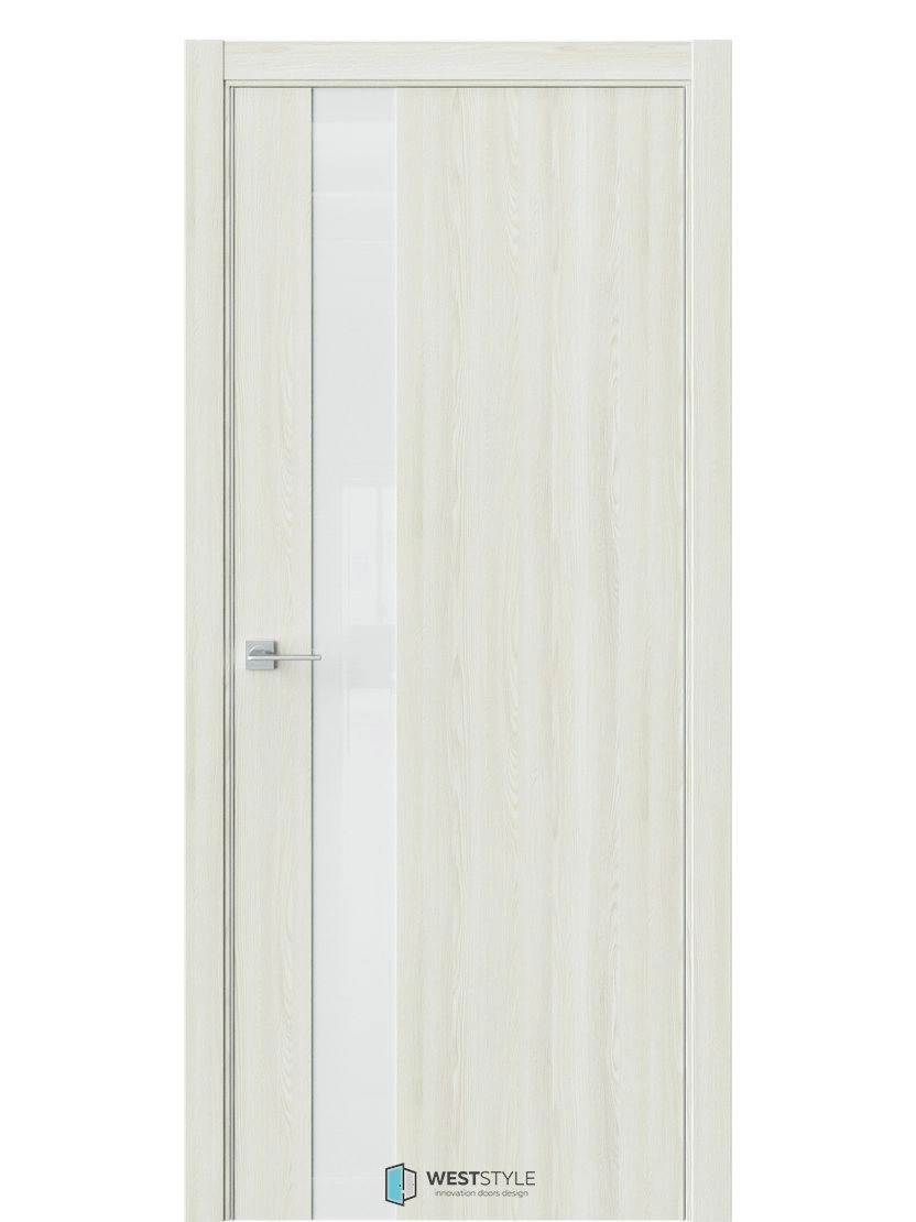 Межкомнатная дверь WestStyle Industrial IN2 ДО Lacobel Белое Клен крем
