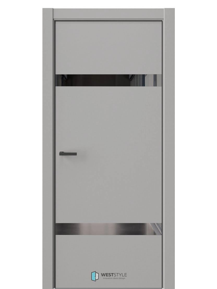 Межкомнатная дверь WestStyle Industrial IN3 ДО Зеркало графитовое Макиато