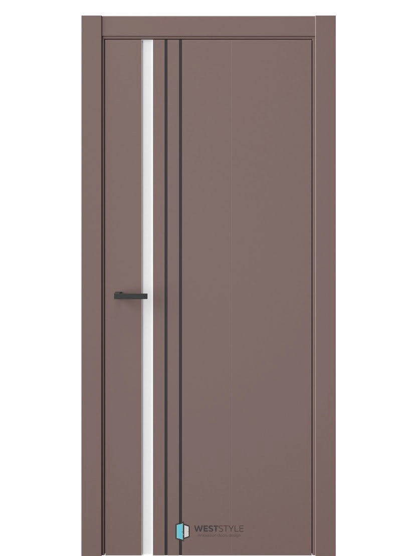 Межкомнатная дверь WestStyle Moderno Стелла 3ML ДО Matelac Аляска сатин Милкшейк